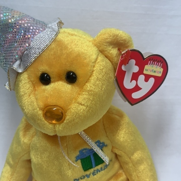 Ty Beanie Babies November Birthday Bear - Yellow w/Tags, 2002 - Picture 2 of 9